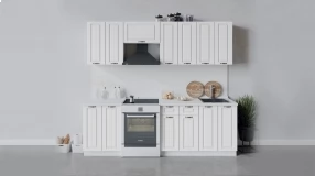 Кухонный гарнитур «Лина» длиной 240 см (Белый/Белый)