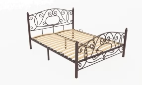 Кровать Виктория Металл, 160х200, Коричневый муар, Коричневый муар, 1630