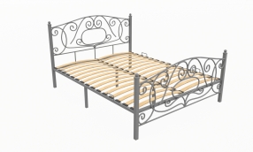 Кровать Виктория Металл, 160х200, Серый муар, Серый муар, 1630