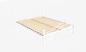 Кровать Грация Металл, 160х190 мм, Белый муар, Белый муар, 1630