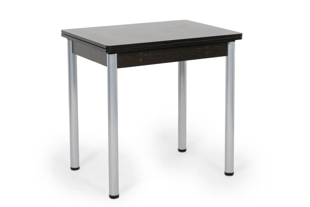Кухонный стол Ирис поворотно-раскладной ЛДСП/Металл, Венге/Серебро